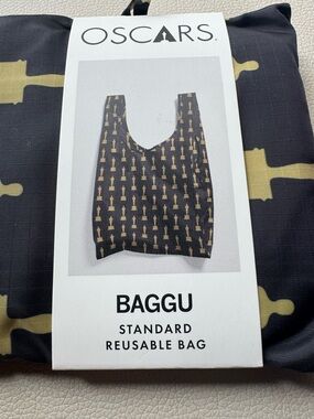 BAGGU Standard Reusable Bag - Black with Gold Oscar Print